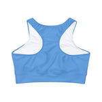 Fully Lined, Padded Sports Bra (AOP) Blue