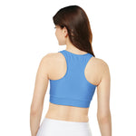 Fully Lined, Padded Sports Bra (AOP) Blue