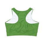 Fully Lined, Padded Sports Bra (AOP) Green